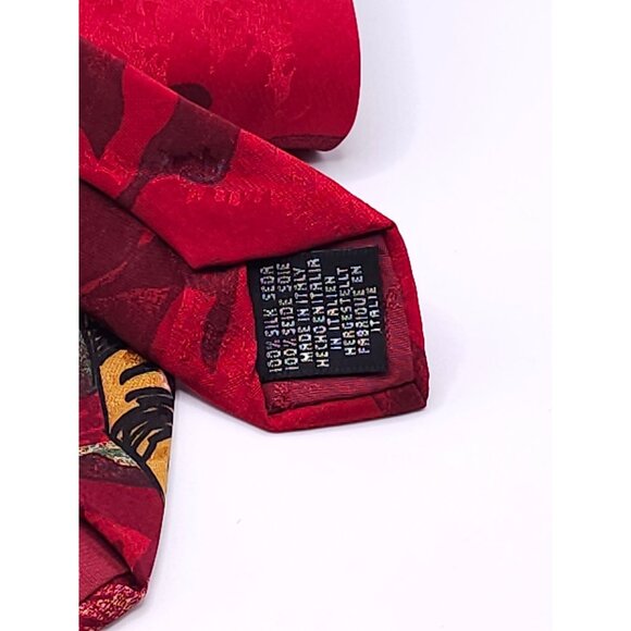 Disney Tigger Silk Men's Necktie In Red With Green & Yellow Accents - Picture 7 of 12